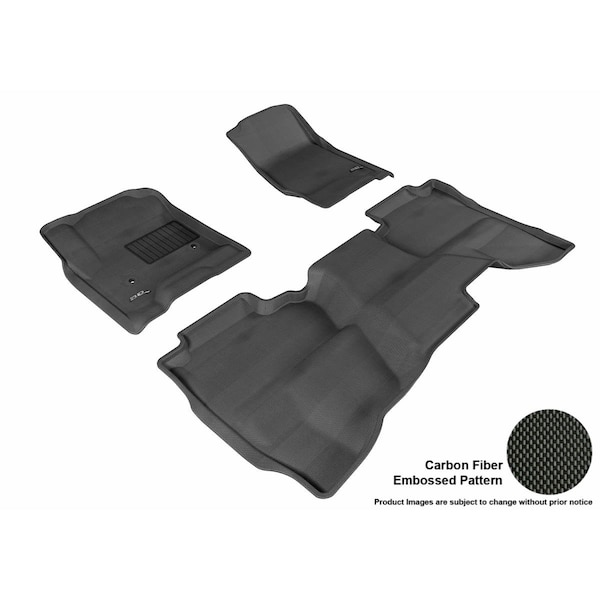 3D Maxpider 3D Maxpider L1GM01101509 Kagu Floor Mat for 2015 to 2018 GMC Sierra Double Cab R1 R2; Black L1GM01101509 - main